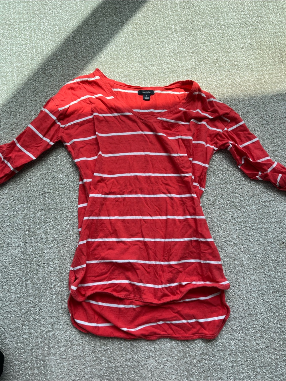 Nautica Red & White Striped Kids One-Piece Bodysuit
